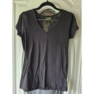 Biker Clothing Company Distressed Tied Shirt Guns Angel Wings Size Medium